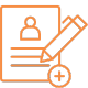 An application with a plus sign and pen
