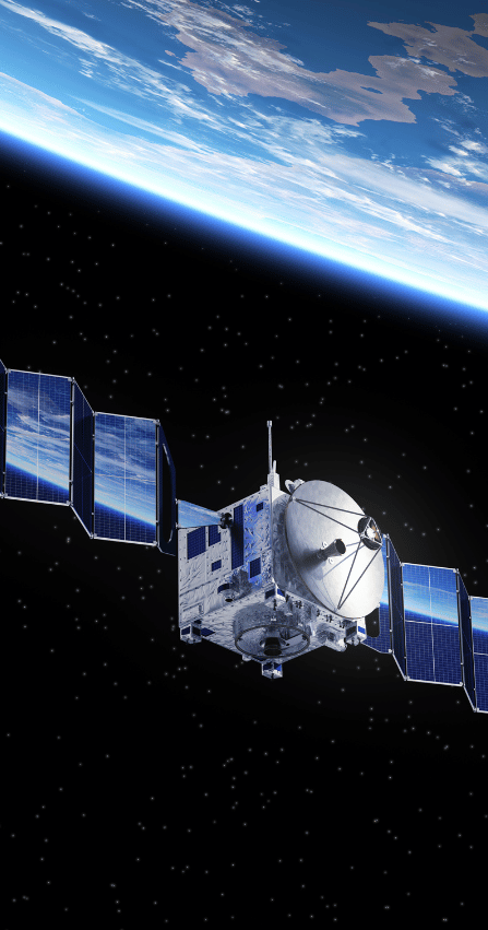 an artist's rendering of a satellite in space