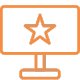 A monitor with a star inside